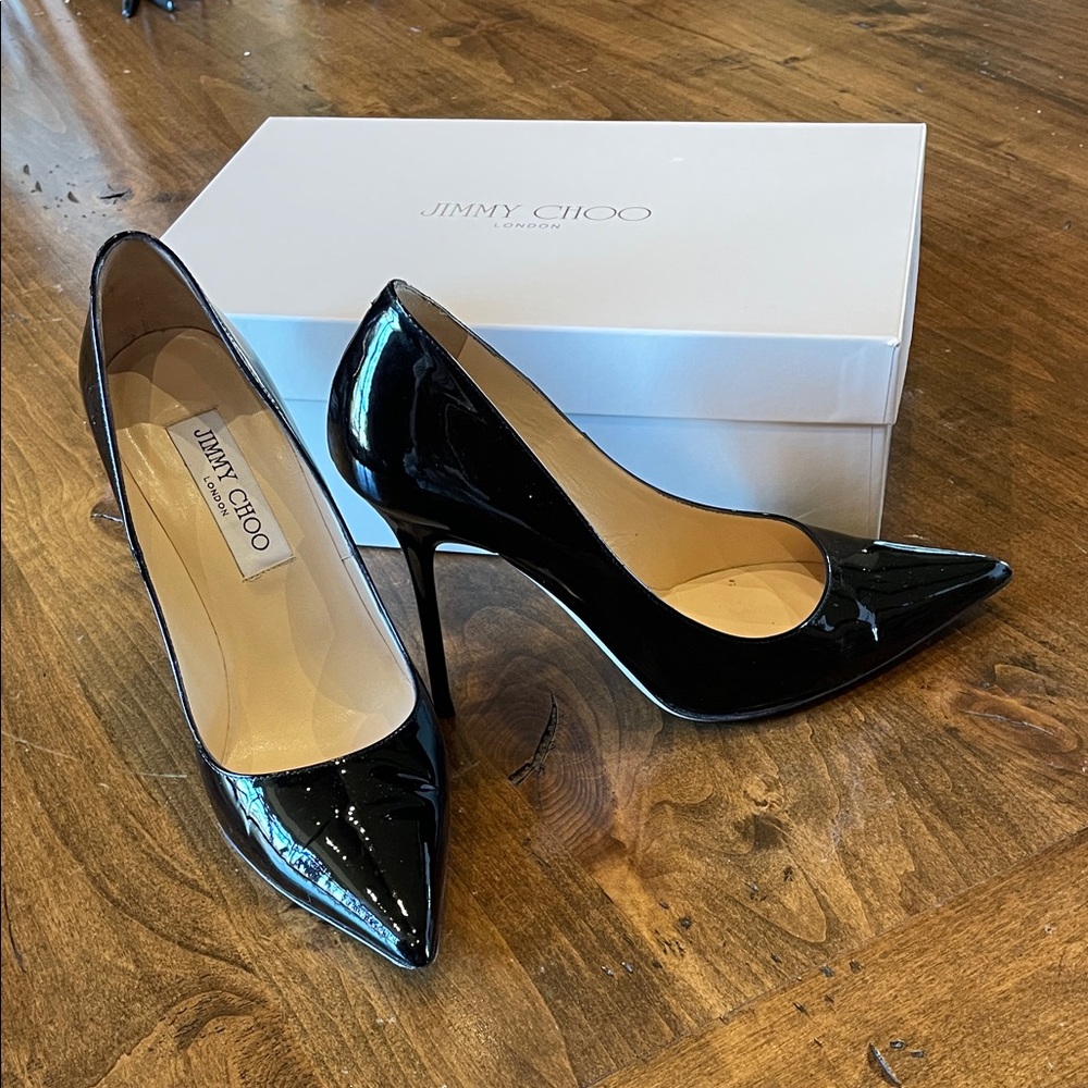 JIMMY CHOO Abel Black Patent Leather Pump 36